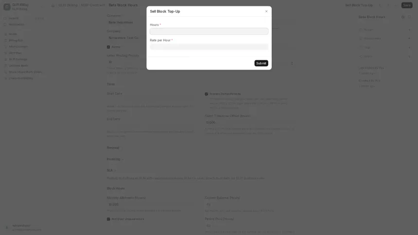 An ERPNext app turning work recorded in GLPI into draft Sales Invoices, across seven MSP contract models.