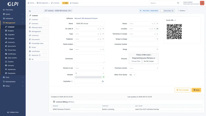 An ERPNext app turning work recorded in GLPI into draft Sales Invoices, across seven MSP contract models.