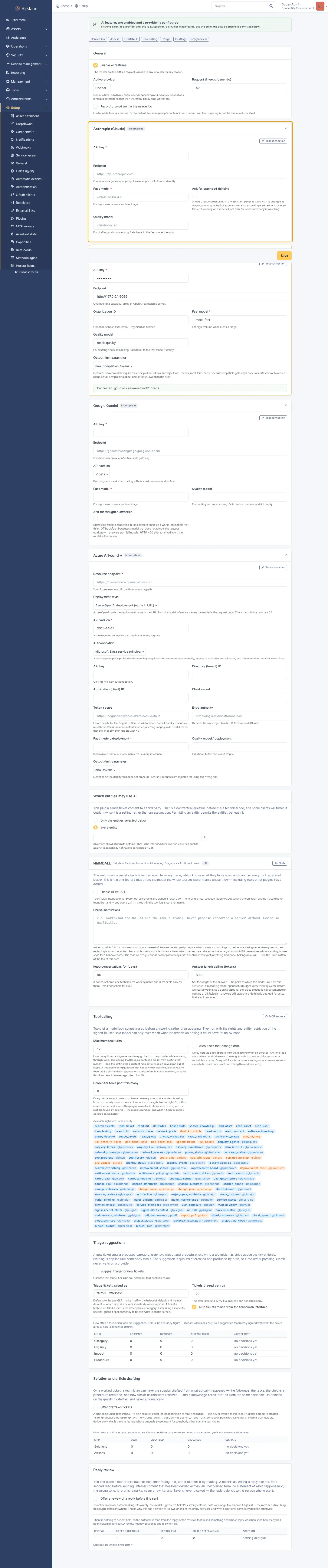 General settings