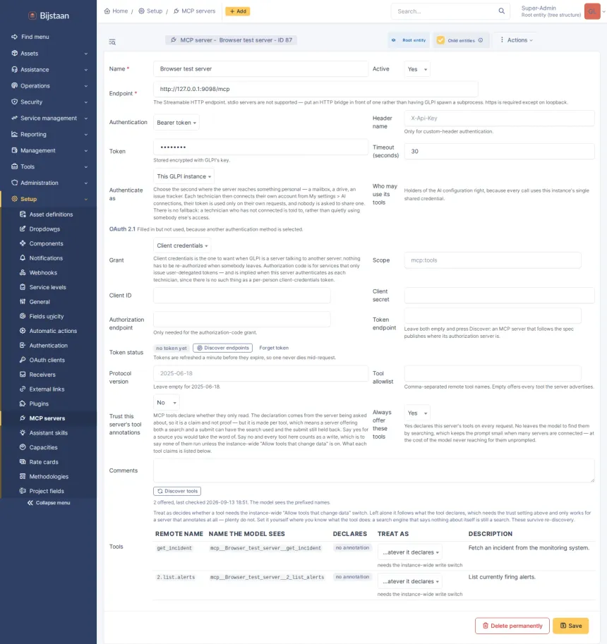 AI for GLPI 11 that works with whichever provider you choose, and the features a technician actually sees on top of it.
