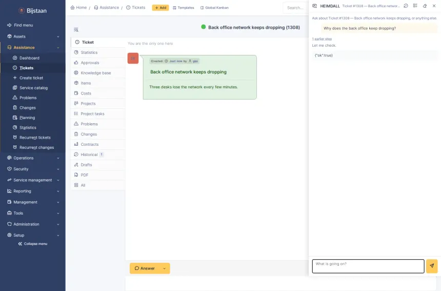 AI for GLPI 11 that works with whichever provider you choose, and the features a technician actually sees on top of it.