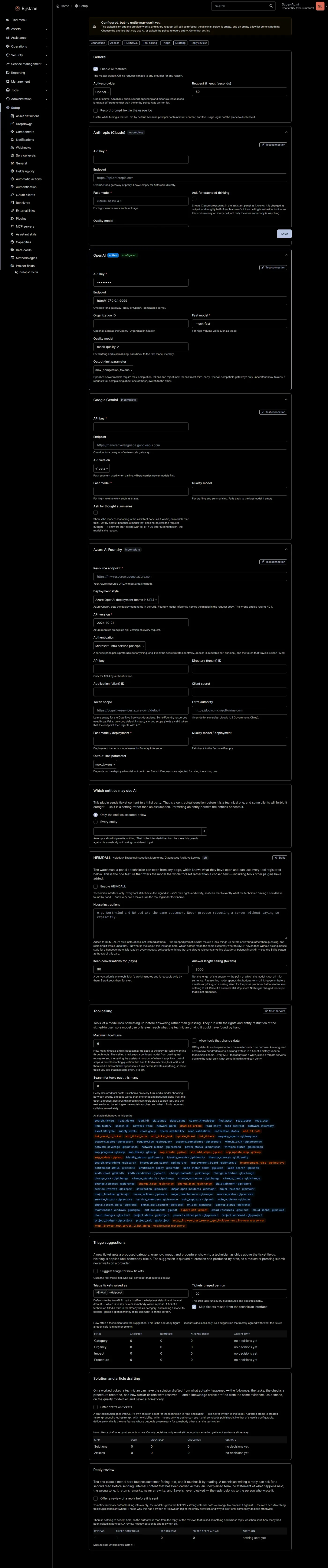 General settings