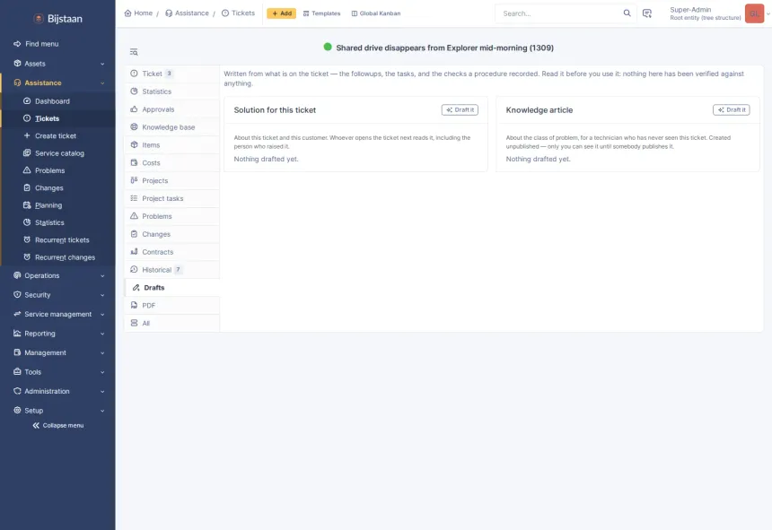 AI for GLPI 11 that works with whichever provider you choose, and the features a technician actually sees on top of it.