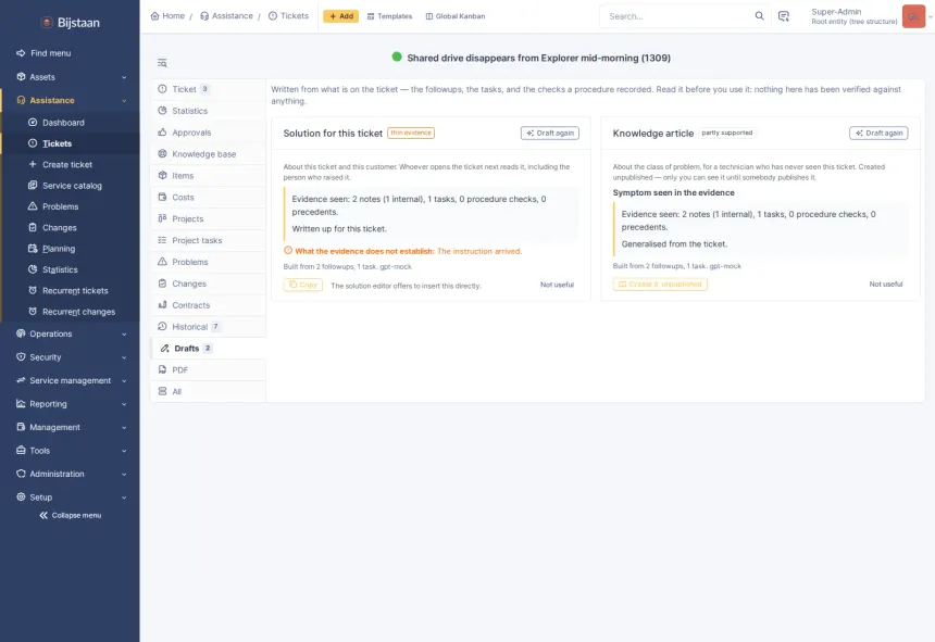 AI for GLPI 11 that works with whichever provider you choose, and the features a technician actually sees on top of it.