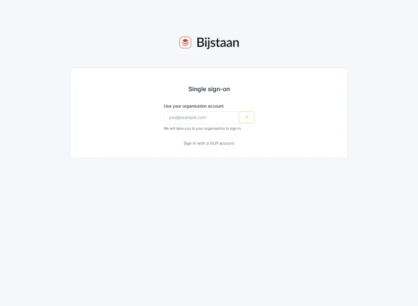 The login page with only single sign-on