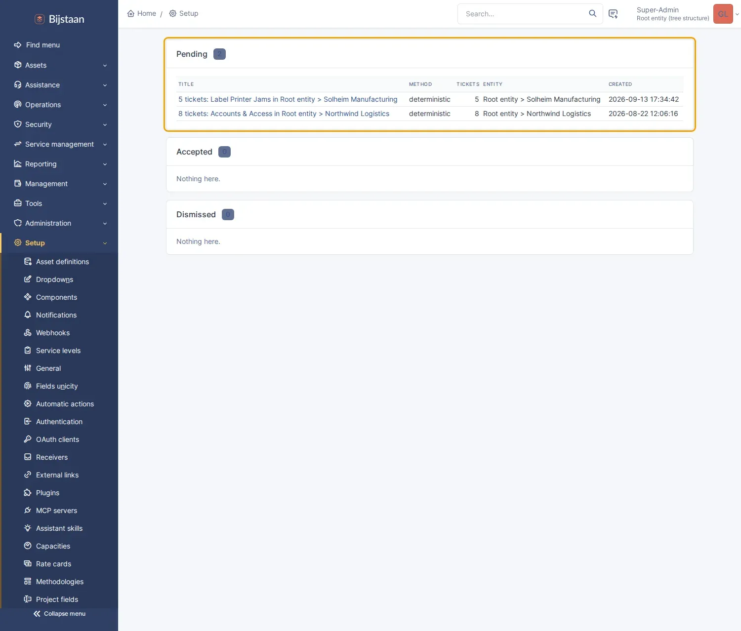 Review queue with a deterministic candidate pending