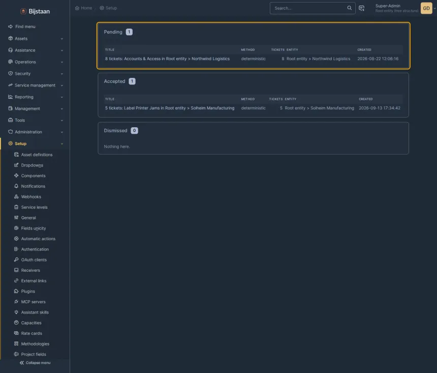 Review queue with a deterministic candidate pending