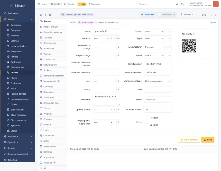 A lightweight SNMP scanner for everything that cannot run an agent — switches, routers, firewalls, printers, PDUs, UPSes.