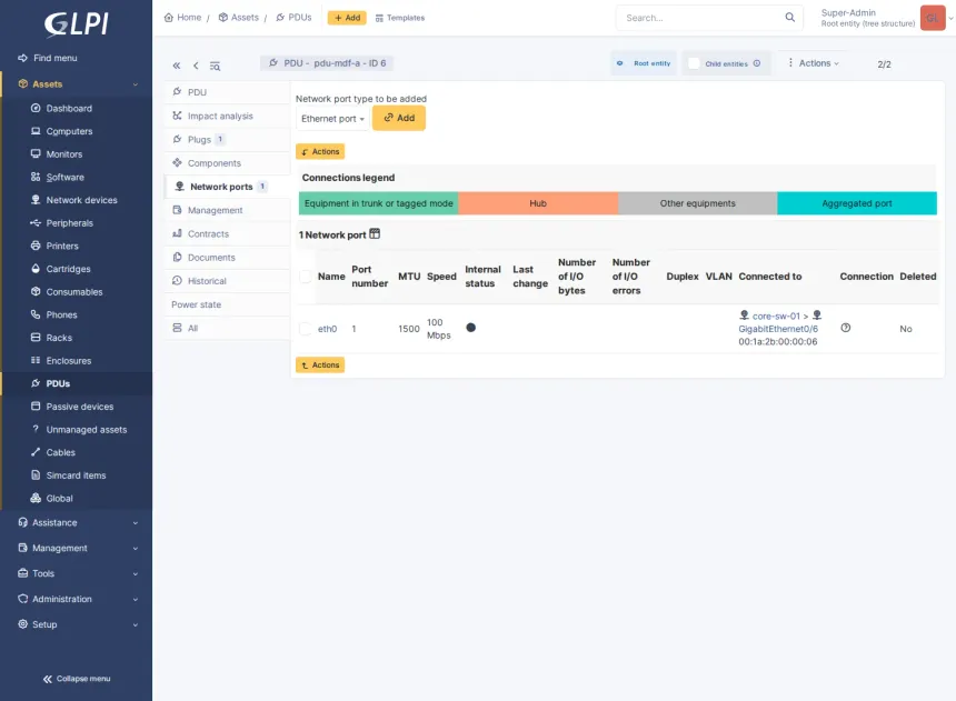 A lightweight SNMP scanner for everything that cannot run an agent — switches, routers, firewalls, printers, PDUs, UPSes.