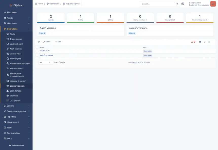 A replacement for GLPI 11’s native Inventory and Agent, built on osquery, with live queries across the fleet.