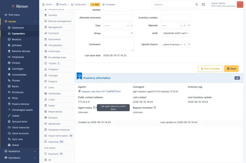 A replacement for GLPI 11’s native Inventory and Agent, built on osquery, with live queries across the fleet.
