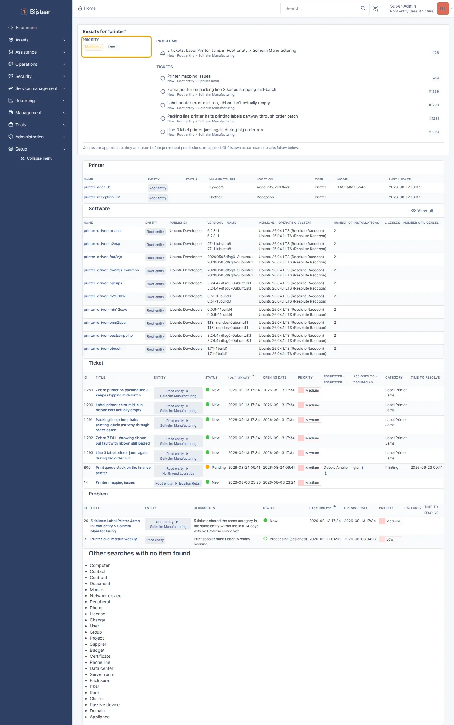 A facet chip filtering the results