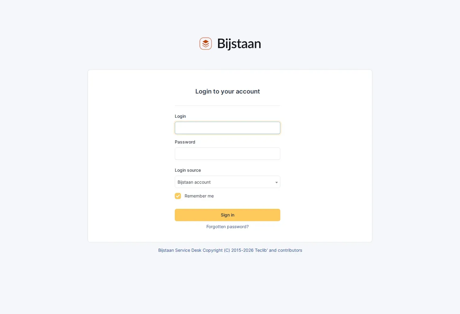 Rebranded login page